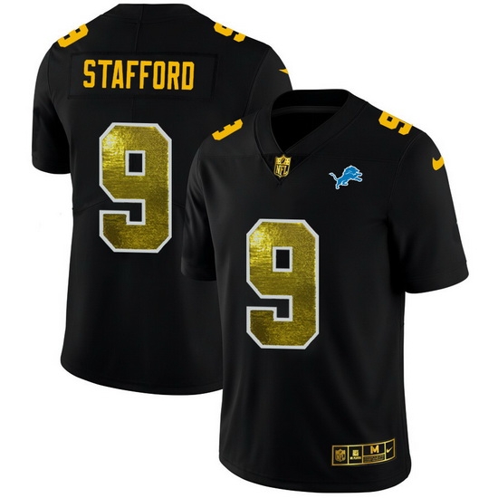 Detroit Lions 9 Matthew Stafford Men Black Nike Golden Sequin Vapor Limited NFL Jersey Detroit Lions 9 Matthew Stafford Men Black Nike Golden Sequin Vapor Limited NFL Jersey