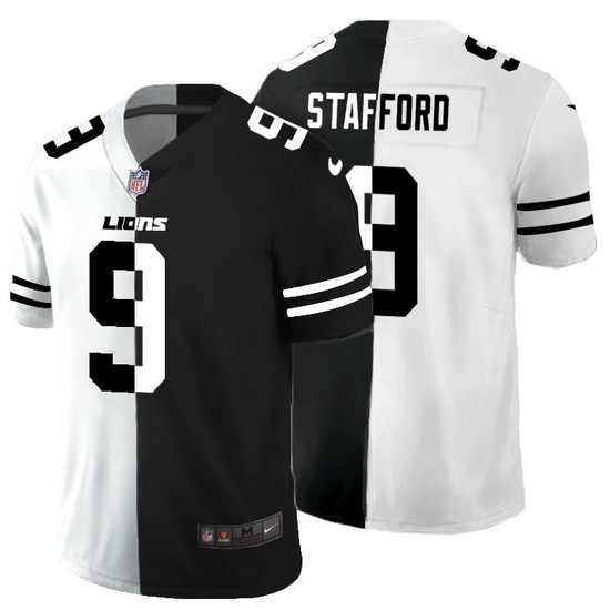 Detroit Lions 9 Matthew Stafford Men Black V White Peace Split Nike Vapor Untouchable Limited NFL Jersey Detroit Lions 9 Matthew Stafford Men Black V White Peace Split Nike Vapor Untouchable Limited NFL Jersey