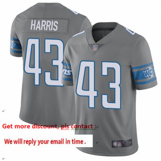 Lions 43 Will Harris Gray Men Stitched Football Limited Rush Jersey Lions 43 Will Harris Gray Men Stitched Football Limited Rush Jersey