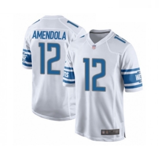Men Detroit Lions 12 Danny Amendola Game White Football Jersey Men Detroit Lions 12 Danny Amendola Game White Football Jersey