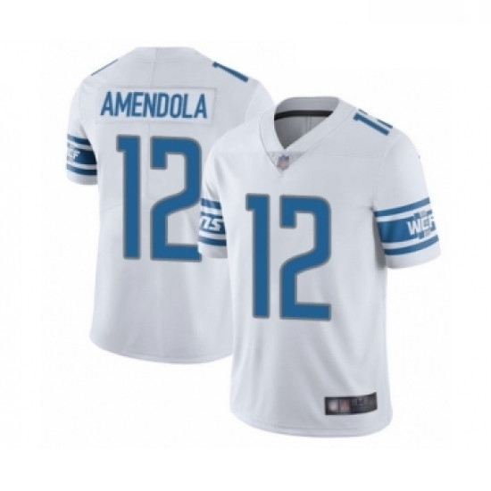 Men Detroit Lions 12 Danny Amendola White Vapor Untouchable Limited Player Football Jersey Men Detroit Lions 12 Danny Amendola White Vapor Untouchable Limited Player Football Jersey