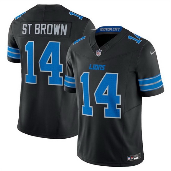 Men Detroit Lions 14 Amon Ra St Brown Black 2024 F U S E 2nd Alternate Vapor Limited Stitched Jersey Men Detroit Lions 14 Amon Ra St Brown Black 2024 F U S E 2nd Alternate Vapor Limited Stitched Jersey