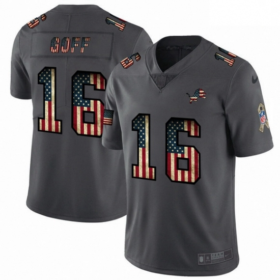 Men Detroit Lions 16 Jared Goff 2018 Salute To Service Retro USA Flag Limited NFL Jersey Men Detroit Lions 16 Jared Goff 2018 Salute To Service Retro USA Flag Limited NFL Jersey
