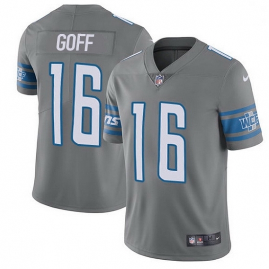 Men Detroit Lions 16 Jared Goff Gray Men Stitched NFL Limited Rush Jersey Men Detroit Lions 16 Jared Goff Gray Men Stitched NFL Limited Rush Jersey