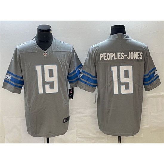 Men Detroit Lions 19 Donovan Peoples Jones Grey Vapor Untouchable Limited Stitched Jersey Men Detroit Lions 19 Donovan Peoples Jones Grey Vapor Untouchable Limited Stitched Jersey
