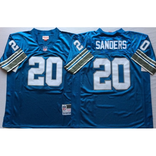 Men Detroit Lions 20 Barry Sanders Blue M&N Throwback Jersey Men Detroit Lions 20 Barry Sanders Blue M&N Throwback Jersey
