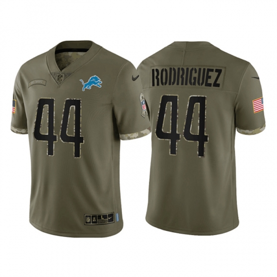 Men Detroit Lions 44 Malcolm Rodriguez Olive 2022 Salute To Service Limited Stitched Jersey Men Detroit Lions 44 Malcolm Rodriguez Olive 2022 Salute To Service Limited Stitched Jersey