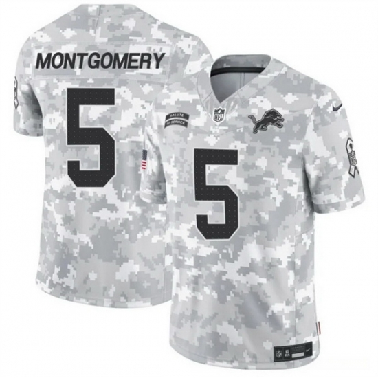 Men Detroit Lions 5 David Montgomery 2024 F U S E Arctic Camo Salute To Service Limited Stitched Football Jersey Men Detroit Lions 5 David Montgomery 2024 F U S E Arctic Camo Salute To Service Limited Stitched Football Jersey