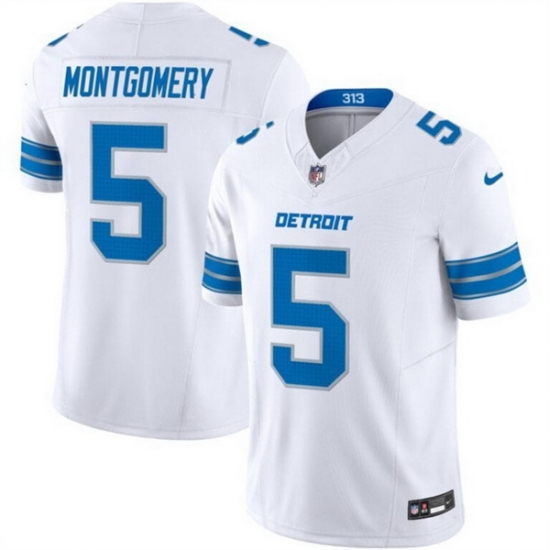 Men Detroit Lions 5 David Montgomery White 2024 F U S E Vapor Limited Stitched Jersey Men Detroit Lions 5 David Montgomery White 2024 F U S E Vapor Limited Stitched Jersey