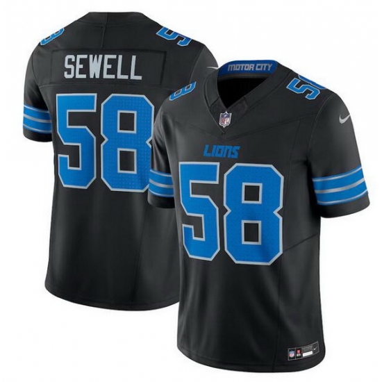 Men Detroit Lions 58 Penei Sewell Black 2024 F U S E 2nd Alternate Vapor Limited Stitched Jersey Men Detroit Lions 58 Penei Sewell Black 2024 F U S E 2nd Alternate Vapor Limited Stitched Jersey