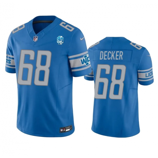 Men Detroit Lions 68 Taylor Decker Blue 2023 F U S E 90th Anniversary Vapor Untouchable Limited Stitched Jersey Men Detroit Lions 68 Taylor Decker Blue 2023 F U S E 90th Anniversary Vapor Untouchable Limited Stitched Jersey