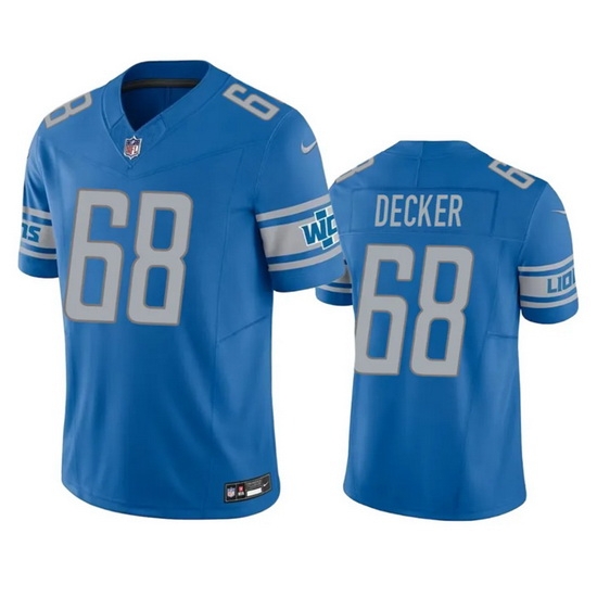 Men Detroit Lions 68 Taylor Decker Blue 2023 F U S E Vapor Untouchable Limited Stitched Jersey Men Detroit Lions 68 Taylor Decker Blue 2023 F U S E Vapor Untouchable Limited Stitched Jersey