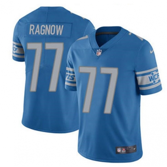 Men Detroit Lions 77 Frank Ragnow Blue Vapor Untouchable Limited Stitched Jersey Men Detroit Lions 77 Frank Ragnow Blue Vapor Untouchable Limited Stitched Jersey