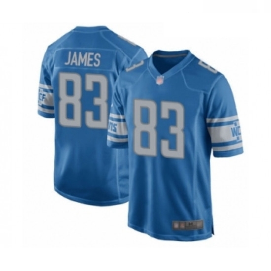 Men Detroit Lions 83 Jesse James Game Blue Team Color Football Jersey Men Detroit Lions 83 Jesse James Game Blue Team Color Football Jersey