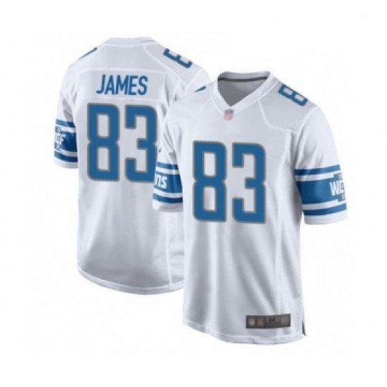 Men Detroit Lions 83 Jesse James Game White Football Jersey Men Detroit Lions 83 Jesse James Game White Football Jersey
