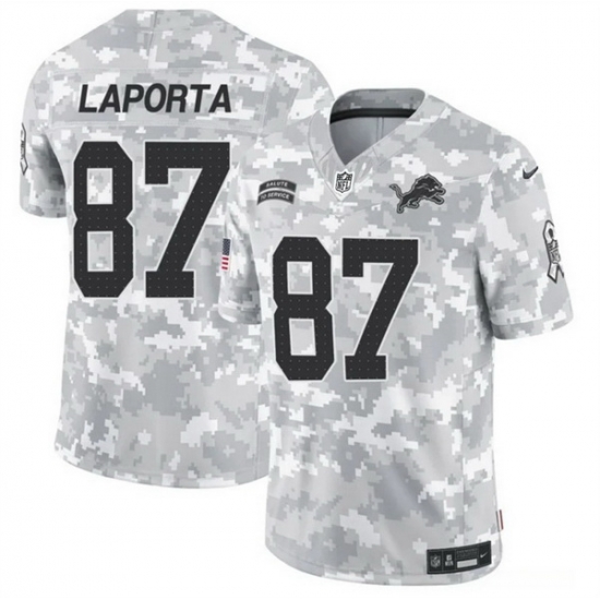 Men Detroit Lions 87 Sam LaPorta 2024 F U S E Arctic Camo Salute To Service Limited Stitched Football Jersey Men Detroit Lions 87 Sam LaPorta 2024 F U S E Arctic Camo Salute To Service Limited Stitched Football Jersey