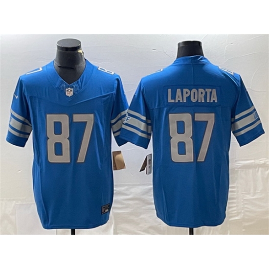 Men Detroit Lions 87 Sam LaPorta Blue 2023 F U S E Vapor Untouchable Limited Stitched Jersey Men Detroit Lions 87 Sam LaPorta Blue 2023 F U S E Vapor Untouchable Limited Stitched Jersey
