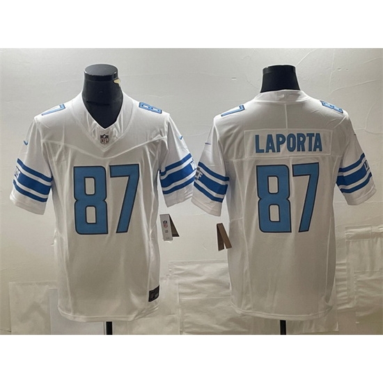Men Detroit Lions 87 Sam LaPorta White 2023 F U S E Vapor Untouchable Limited Stitched Jersey Men Detroit Lions 87 Sam LaPorta White 2023 F U S E Vapor Untouchable Limited Stitched Jersey