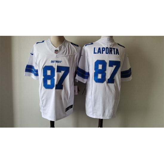 Men Detroit Lions 87 Sam LaPorta White 2024 F U S E Vapor Limited Stitched Jersey Men Detroit Lions 87 Sam LaPorta White 2024 F U S E Vapor Limited Stitched Jersey