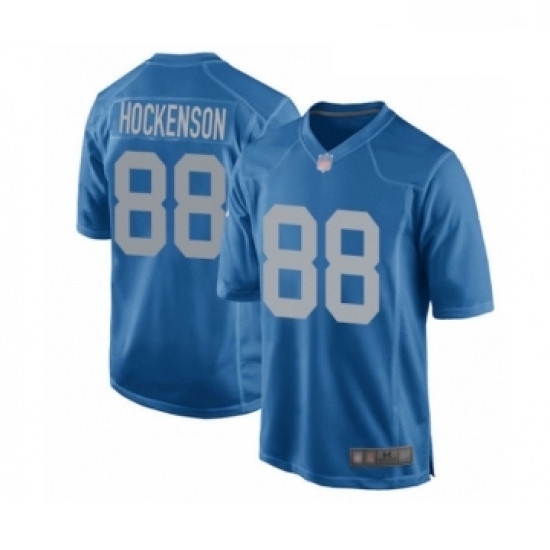 Men Detroit Lions 88 TJ Hockenson Game Blue Alternate Football Jersey Men Detroit Lions 88 TJ Hockenson Game Blue Alternate Football Jersey