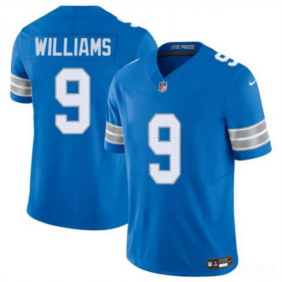 Men Detroit Lions 9 Jameson Williams Blue 2024 F U S E Vapor Limited Stitched Jersey Men Detroit Lions 9 Jameson Williams Blue 2024 F U S E Vapor Limited Stitched Jersey