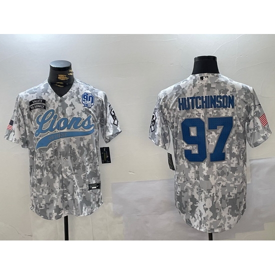 Men Detroit Lions 97 Aidan Hutchinson 2024 Arctic Camo Salute To Service Stitched Baseball Jersey 3 Men Detroit Lions 97 Aidan Hutchinson 2024 Arctic Camo Salute To Service Stitched Baseball Jersey 3