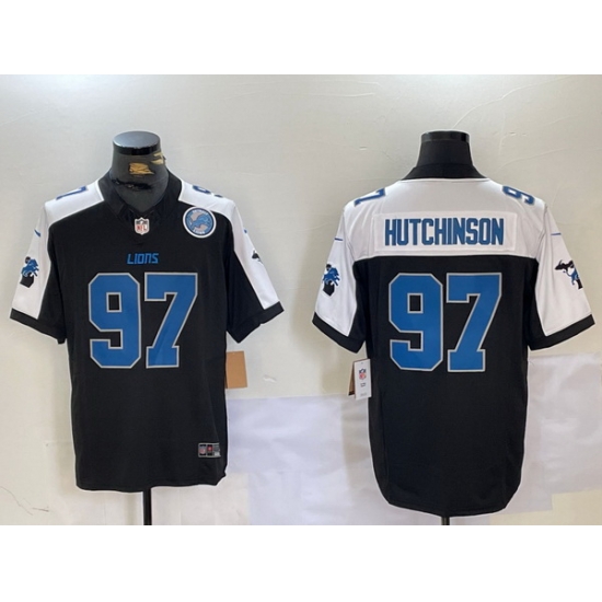 Men Detroit Lions 97 Aidan Hutchinson Black White F U S E 2024 Michigan Patch Vapor Limited Stitched Jersey 1 Men Detroit Lions 97 Aidan Hutchinson Black White F U S E 2024 Michigan Patch Vapor Limited Stitched Jersey 1