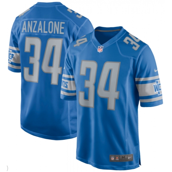 Men Detroit Lions Alex Anzalone #34 Blue F U S E Stitched Jersey Men Detroit Lions Alex Anzalone #34 Blue F U S E Stitched Jersey
