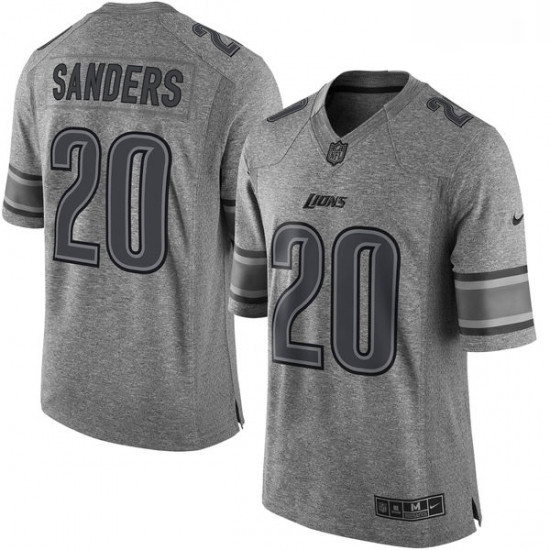 Men Nike Detroit Lions 20 Barry Sanders Limited Gray Gridiron NFL Jersey Men Nike Detroit Lions 20 Barry Sanders Limited Gray Gridiron NFL Jersey