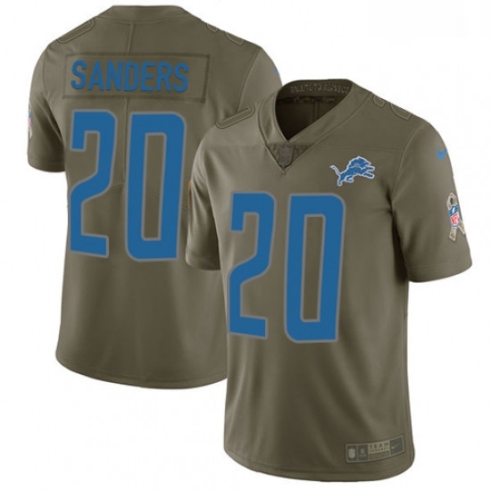 Men Nike Detroit Lions 20 Barry Sanders Limited Olive 2017 Salute to Service NFL Jersey Men Nike Detroit Lions 20 Barry Sanders Limited Olive 2017 Salute to Service NFL Jersey