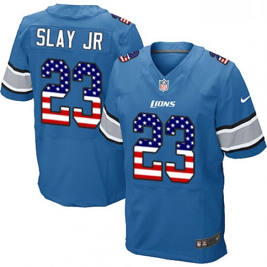 Men Nike Detroit Lions 23 Darius Slay Jr Elite Blue Home USA Flag Fashion NFL Jersey Men Nike Detroit Lions 23 Darius Slay Jr Elite Blue Home USA Flag Fashion NFL Jersey