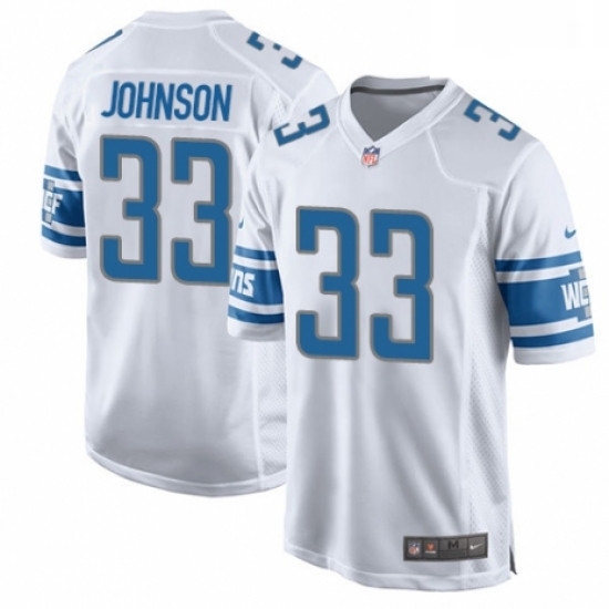 Men Nike Detroit Lions 33 Kerryon Johnson Game White NFL Jersey Men Nike Detroit Lions 33 Kerryon Johnson Game White NFL Jersey