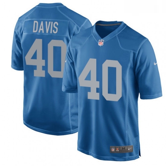 Men Nike Detroit Lions 40 Jarrad Davis Game Blue Alternate NFL Jersey Men Nike Detroit Lions 40 Jarrad Davis Game Blue Alternate NFL Jersey