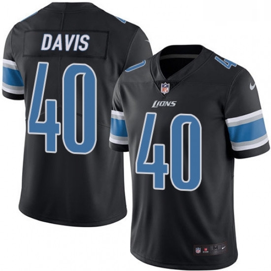 Men Nike Detroit Lions 40 Jarrad Davis Limited Black Rush Vapor Untouchable NFL Jersey Men Nike Detroit Lions 40 Jarrad Davis Limited Black Rush Vapor Untouchable NFL Jersey