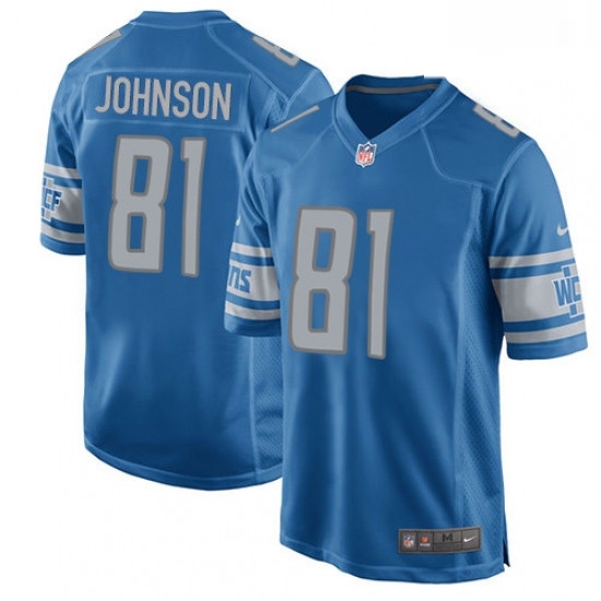 Men Nike Detroit Lions 81 Calvin Johnson Game Light Blue Team Color NFL Jersey Men Nike Detroit Lions 81 Calvin Johnson Game Light Blue Team Color NFL Jersey