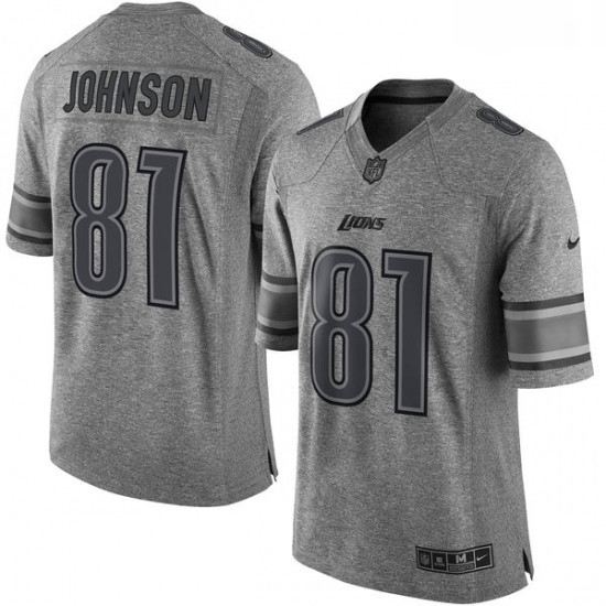Men Nike Detroit Lions 81 Calvin Johnson Limited Gray Gridiron NFL Jersey Men Nike Detroit Lions 81 Calvin Johnson Limited Gray Gridiron NFL Jersey