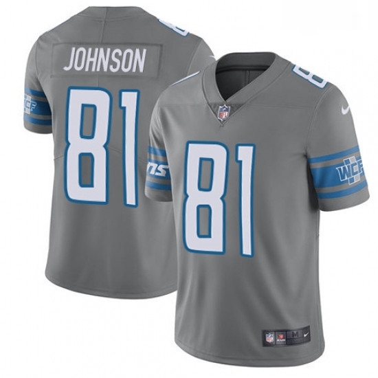 Men Nike Detroit Lions 81 Calvin Johnson Limited Steel Rush Vapor Untouchable NFL Jersey Men Nike Detroit Lions 81 Calvin Johnson Limited Steel Rush Vapor Untouchable NFL Jersey