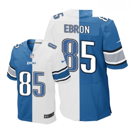 Men Nike Detroit Lions 85 Eric Ebron Elite BlueWhite Split Fashion NFL Jersey Men Nike Detroit Lions 85 Eric Ebron Elite BlueWhite Split Fashion NFL Jersey
