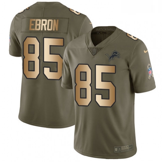 Men Nike Detroit Lions 85 Eric Ebron Limited OliveGold Salute to Service NFL Jersey Men Nike Detroit Lions 85 Eric Ebron Limited OliveGold Salute to Service NFL Jersey