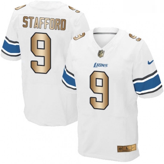 Men Nike Detroit Lions 9 Matthew Stafford Elite WhiteGold NFL Jersey Men Nike Detroit Lions 9 Matthew Stafford Elite WhiteGold NFL Jersey
