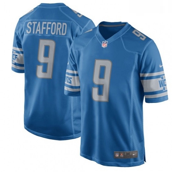 Men Nike Detroit Lions 9 Matthew Stafford Game Light Blue Team Color NFL Jersey Men Nike Detroit Lions 9 Matthew Stafford Game Light Blue Team Color NFL Jersey