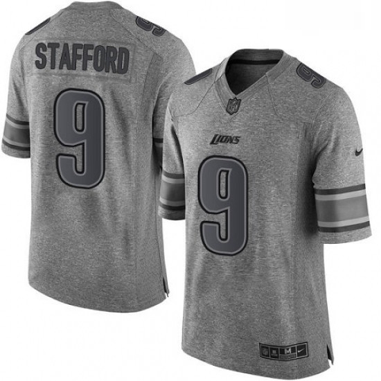 Men Nike Detroit Lions 9 Matthew Stafford Limited Gray Gridiron NFL Jersey Men Nike Detroit Lions 9 Matthew Stafford Limited Gray Gridiron NFL Jersey