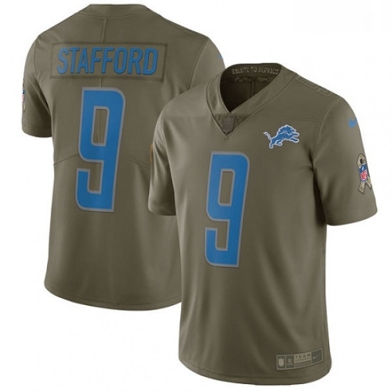 Men Nike Detroit Lions 9 Matthew Stafford Limited Olive 2017 Salute to Service NFL Jersey Men Nike Detroit Lions 9 Matthew Stafford Limited Olive 2017 Salute to Service NFL Jersey