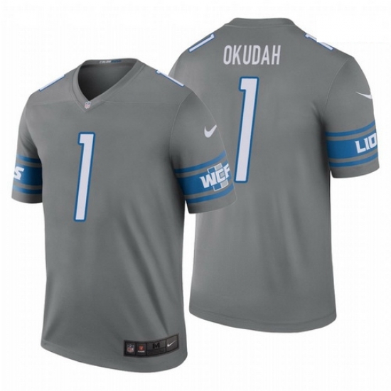 Men Nike Lions 1 Jeff Okudah Blue Vapor Limited Jersey 2020 NFL Draft Rush Legend Men Nike Lions 1 Jeff Okudah Blue Vapor Limited Jersey 2020 NFL Draft Rush Legend