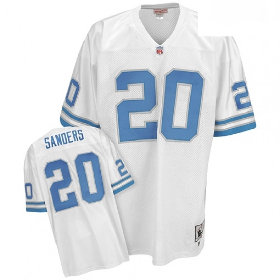 Mitchell And Ness Detroit Lions 20 Barry Sanders White Authentic Throwback NFL Jersey Mitchell And Ness Detroit Lions 20 Barry Sanders White Authentic Throwback NFL Jersey