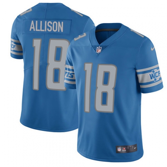 Nike Detroit Lions 18 Geronimo Allison Blue Team Color Men Stitched NFL Vapor Untouchable Limited Jersey Nike Detroit Lions 18 Geronimo Allison Blue Team Color Men Stitched NFL Vapor Untouchable Limited Jersey
