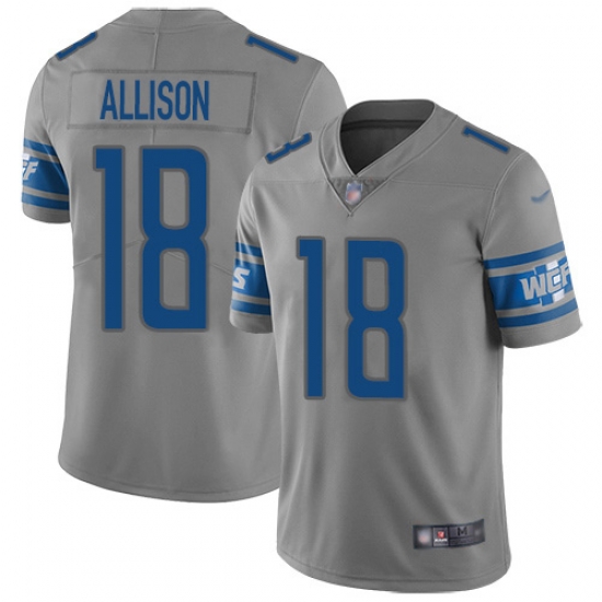 Nike Detroit Lions 18 Geronimo Allison Gray Men Stitched NFL Limited Inverted Legend Jersey Nike Detroit Lions 18 Geronimo Allison Gray Men Stitched NFL Limited Inverted Legend Jersey