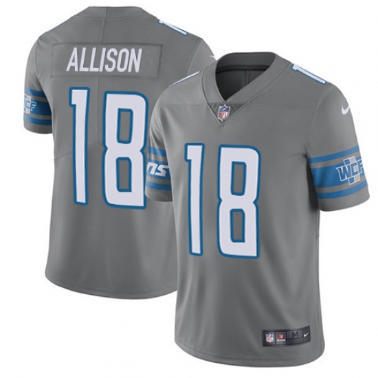 Nike Detroit Lions 18 Geronimo Allison Gray Men Stitched NFL Limited Rush Jersey Nike Detroit Lions 18 Geronimo Allison Gray Men Stitched NFL Limited Rush Jersey
