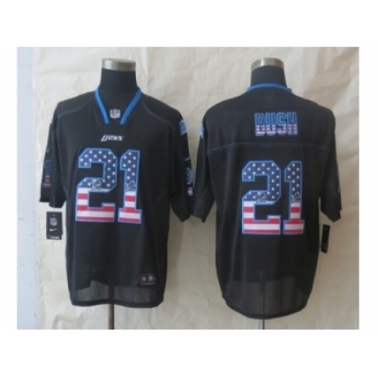 Nike Detroit Lions 21 Reggie Bush Black Elite USA Flag Fashion NFL Jersey Nike Detroit Lions 21 Reggie Bush Black Elite USA Flag Fashion NFL Jersey