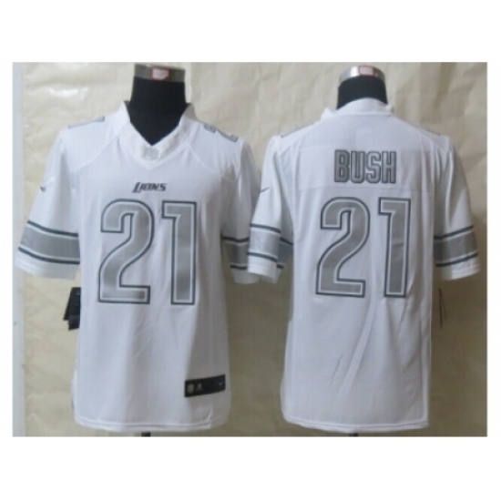 Nike Detroit Lions 21 Reggie Bush White Game Platinum NFL Jersey Nike Detroit Lions 21 Reggie Bush White Game Platinum NFL Jersey